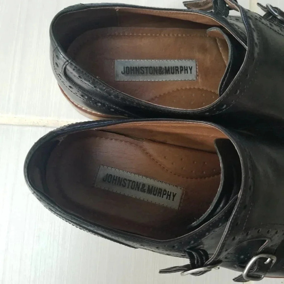 Johnston & Murphy Conard Double  Monk Strap Black Oxford Dress Shoes 10.5 - Picture 14 of 16